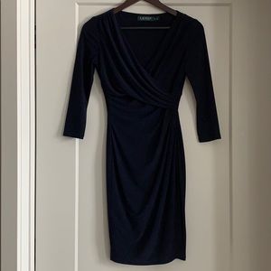 Ralph Lauren Silk Navy Blue Dress